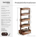 tectake® Vertikalbeet mit 5 Etagen, Hochbeet aus Holz, Pflanztreppe, Hochbeet Balkon, Blumenbeet, Kräuterbeet, Gemüsebeet, Pflanzenregal, Blumenkasten Holz mit Pflanzvlies - braun, 81 x 52 x 180 cm - Thumbnail 6