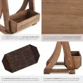 tectake® Vertikalbeet mit 3 Etagen, Hochbeet aus Holz, Pflanztreppe, Hochbeet Balkon, Blumenbeet, Kräuterbeet, Gemüsebeet, Pflanzenregal, Blumenkasten Holz mit Pflanzvlies - braun, 60 x 49 x 140 cm - Thumbnail 5