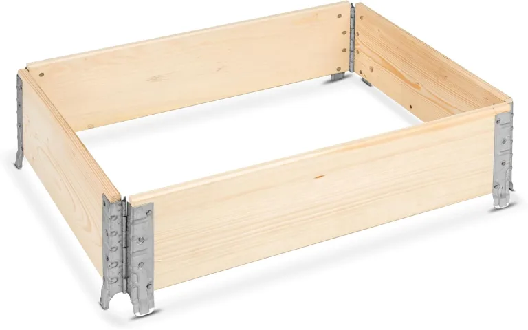 gardivo Hochbeet 80 x 60 x 20 cm - 3-teilig halbe Europalette Rahmen aus Holz, Garten Hochbeete, Beeteinfassung, Holzrahmen, stapelbar, steckbar – Bild 2
