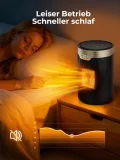 Heizlüfter Energiesparend, 24 Std Timer 32 dB Leiser 1500W PTC Keramik Elektrischer Heizlüfter mit Thermostat, Überhitzungs- & Kippschutz, Elektroheizung für Räume Schlafzimmer, ECO-Modus, Glod - Thumbnail 5