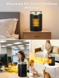 Heizlüfter Energiesparend, 24 Std Timer 32 dB Leiser 1500W PTC Keramik Elektrischer Heizlüfter mit Thermostat, Überhitzungs- & Kippschutz, Elektroheizung für Räume Schlafzimmer, ECO-Modus, Glod - Thumbnail 7