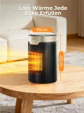 Heizlüfter Energiesparend, 24 Std Timer 32 dB Leiser 1500W PTC Keramik Elektrischer Heizlüfter mit Thermostat, Überhitzungs- & Kippschutz, Elektroheizung für Räume Schlafzimmer, ECO-Modus, Glod - Thumbnail 8