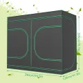 Aufun Grow Zelt für Pflanzen Zuchtzelt Gewächshaus Box Zuchtschrank Anzucht Gemüse Kräuter Grow Schrank, Indoor Anbauzelt, Growroom für Blumen klein Tomaten Hydro Green, Größe:240x120x200cm - Thumbnail 2