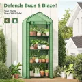 Bamworld Gewächshaus Klein Mini Gewächshaus Foliengewächshaus 4 Etagen Tomatengewächshaus Gewächshaus Balkon Für Gemüse Blumen Pflanzen Sämlinge Anzucht Im Garten Terrasse - Thumbnail 2