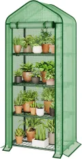 Bamworld Gewächshaus Klein Mini Gewächshaus Foliengewächshaus 4 Etagen Tomatengewächshaus Gewächshaus Balkon Für Gemüse Blumen Pflanzen Sämlinge Anzucht Im Garten Terrasse - Thumbnail 1