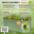 TTL GARDEN 200x100x80cm Inspire L Salbei Metall Hochbeet - Stahl rostfrei verzinkt & grün lackiert Wellblech sehr stabil Garten Beet Form oval für Gemüse Kräuter Blumen Gartenbeet Gemüsebeet - Thumbnail 3