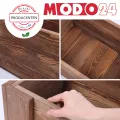 Pflanzkübel aus Holz, Hochbeet mit Schutzfolie, Kiefernholz Pflanzkasten Blumenkasten für Outdoor Garten Terrasse Balkon, Wetterfest, Stabil & Dekorativ, 30x60x33 cm Farbe: Braun imprägniert - Thumbnail 9