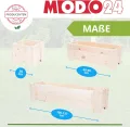 Pflanzkübel aus Holz, Hochbeet mit Schutzfolie, Kiefernholz Pflanzkasten Blumenkasten für Outdoor Garten Terrasse Balkon, Wetterfest, Stabil & Dekorativ, 30x90x33 cm Farbe: Braun imprägniert - Thumbnail 4