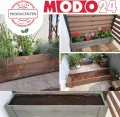 Pflanzkübel aus Holz, Hochbeet mit Schutzfolie, Kiefernholz Pflanzkasten Blumenkasten für Outdoor Garten Terrasse Balkon, Wetterfest, Stabil & Dekorativ, 30x90x33 cm Farbe: Braun imprägniert - Thumbnail 8