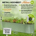 TTL GARDEN 320x80x80cm Nature XL Metall Hochbeet Salbei-Grün - Stahl rostfrei verzinkt & lackiert Wellblech oval 80cm hoch sehr stabil Garten Beet für Gemüse Kräuter Blumen Gartenbeet Gemüsebeet - Thumbnail 2