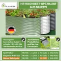 TTL GARDEN 320x80x80cm Nature XL Metall Hochbeet Salbei-Grün - Stahl rostfrei verzinkt & lackiert Wellblech oval 80cm hoch sehr stabil Garten Beet für Gemüse Kräuter Blumen Gartenbeet Gemüsebeet - Thumbnail 7