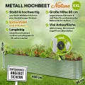TTL GARDEN 400x80x80cm Nature XXL Metall Hochbeet Salbei-Grün - Stahl rostfrei verzinkt & lackiert Wellblech oval 80cm hoch sehr stabil Garten Beet für Gemüse Kräuter Blumen Gartenbeet Gemüsebeet - Thumbnail 2