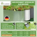 TTL GARDEN 400x80x80cm Nature XXL Metall Hochbeet Salbei-Grün - Stahl rostfrei verzinkt & lackiert Wellblech oval 80cm hoch sehr stabil Garten Beet für Gemüse Kräuter Blumen Gartenbeet Gemüsebeet - Thumbnail 7