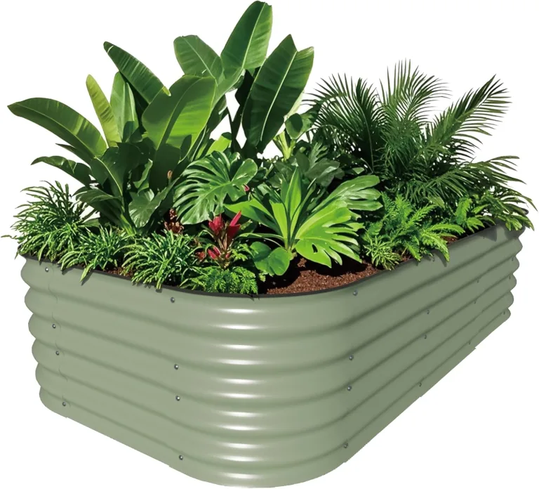Hochbeet Metall, Pflanzbeet Hochbeete für Garten, 240 x 60 x 43 cm Hochbeet aus verzinktem Stahl mit stabilem Design, Rostschutz und Langer Haltbarkeit – Ideal für Gemüse, Einfacher Aufbau (Grün) – Bild 1