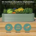 Hochbeet Metall, Pflanzbeet Hochbeete für Garten, 240 x 60 x 43 cm Hochbeet aus verzinktem Stahl mit stabilem Design, Rostschutz und Langer Haltbarkeit – Ideal für Gemüse, Einfacher Aufbau (Grün) - Thumbnail 4