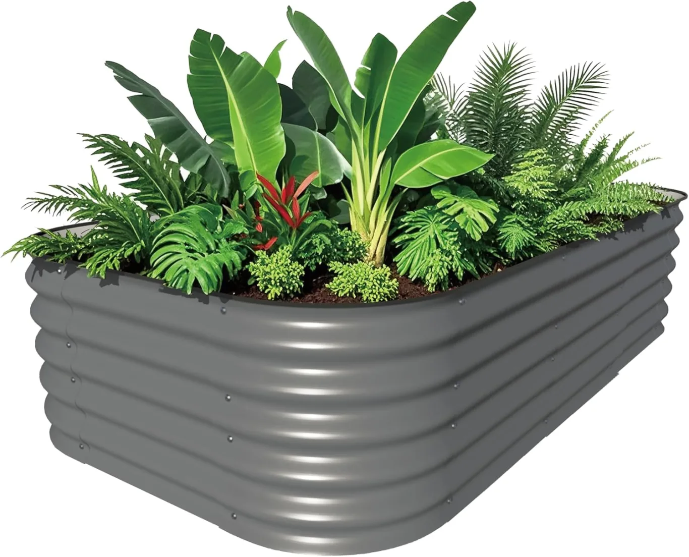 Hochbeet Metall, Pflanzbeet Hochbeete für Garten, 240 x 60 x 43 cm Hochbeet aus verzinktem Stahl mit stabilem Design, Rostschutz und Langer Haltbarkeit – Ideal für Gemüse, Einfacher Aufbau (Grau) - Bild 1