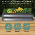 Hochbeet Metall, Pflanzbeet Hochbeete für Garten, 240 x 60 x 43 cm Hochbeet aus verzinktem Stahl mit stabilem Design, Rostschutz und Langer Haltbarkeit – Ideal für Gemüse, Einfacher Aufbau (Grau) - Thumbnail 5