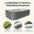Hochbeet Metall, Pflanzbeet Hochbeete für Garten, 240 x 60 x 43 cm Hochbeet aus verzinktem Stahl mit stabilem Design, Rostschutz und Langer Haltbarkeit – Ideal für Gemüse, Einfacher Aufbau (Grau) - Thumbnail 6