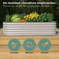 Hochbeet Metall, Pflanzbeet Hochbeete für Garten, 240 x 60 x 43 cm Hochbeet aus verzinktem Stahl mit stabilem Design, Rostschutz und Langer Haltbarkeit – Ideal für Gemüse, Einfacher Aufbau (Weiß) - Thumbnail 5