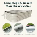 Hochbeet Metall, Pflanzbeet Hochbeete für Garten, 240 x 60 x 43 cm Hochbeet aus verzinktem Stahl mit stabilem Design, Rostschutz und Langer Haltbarkeit – Ideal für Gemüse, Einfacher Aufbau (Weiß) - Thumbnail 6