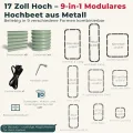 Hochbeet Metall, Pflanzbeet Hochbeete für Garten, 240 x 60 x 43 cm Hochbeet aus verzinktem Stahl mit stabilem Design, Rostschutz und Langer Haltbarkeit – Ideal für Gemüse, Einfacher Aufbau (Weiß) - Thumbnail 8