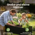 LAVIOX 3-Fach höhenverstellbares rollbares Hochbeet | Pflanzenständer | aus Metall in schwarz – B 80cm, T 25cm, H 60/70/80 cm – rostfrei, wetterfest, Indoor/Outdoor, für Gemüse, Kräuter, Pflanzen - Thumbnail 3