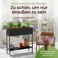 LAVIOX 3-Fach höhenverstellbares rollbares Hochbeet | Pflanzenständer | aus Metall in schwarz – B 80cm, T 25cm, H 60/70/80 cm – rostfrei, wetterfest, Indoor/Outdoor, für Gemüse, Kräuter, Pflanzen - Thumbnail 6