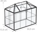 Relaxdays Pflanzenterrarium, Glas & Zinn, Deko Glashaus für Kakteen & Moos, Glaskasten für Fensterbank, schwarz - Thumbnail 4