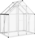 Refined Gewächshaus mit Fundamentrahmen Silbern 169x114x195 cm Alu - Thumbnail 3