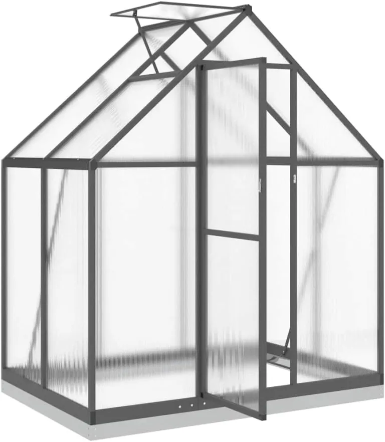 Refined Gewächshaus mit Fundamentrahmen Anthrazit 169x114x202 cm Alu – Bild 7