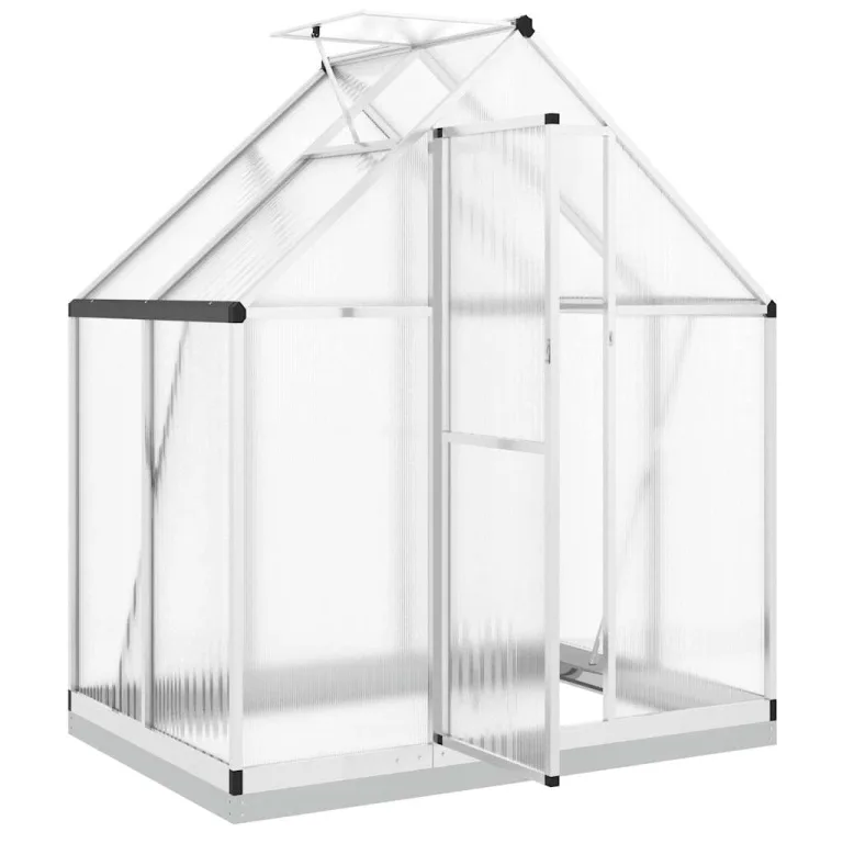 Refined Gewächshaus mit Fundamentrahmen Silbern 169x114x202 cm Alu – Bild 6