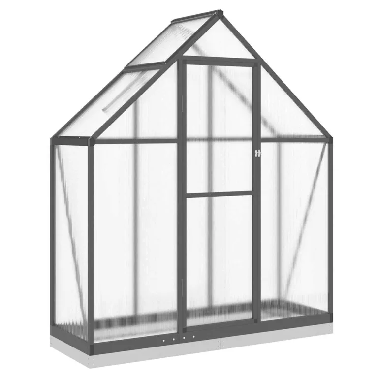 Refined Gewächshaus mit Fundamentrahmen Anthrazit 169x58x202 cm Alu – Bild 2
