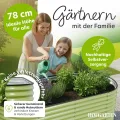 Hochbeet Metall 200x80x78 cm I Gartenbeet aus verzinktem Stahl I Pflanzbeet wetterfest & rostfrei I Ovales Gemüsebeet für Garten & Terasse I Hochbeet Bausatz ohne Boden (Salbei) - Thumbnail 7