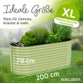 Hochbeet Metall 200x80x78 cm I Gartenbeet aus verzinktem Stahl I Pflanzbeet wetterfest & rostfrei I Ovales Gemüsebeet für Garten & Terasse I Hochbeet Bausatz ohne Boden (Salbei) - Thumbnail 3