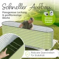 Hochbeet Metall 260x80x78 cm I Gartenbeet aus verzinktem Stahl I Pflanzbeet wetterfest & rostfrei I Ovales Gemüsebeet für Garten & Terasse I Hochbeet Bausatz ohne Boden (Salbei) - Thumbnail 4