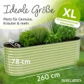 Hochbeet Metall 260x80x78 cm I Gartenbeet aus verzinktem Stahl I Pflanzbeet wetterfest & rostfrei I Ovales Gemüsebeet für Garten & Terasse I Hochbeet Bausatz ohne Boden (Salbei) - Thumbnail 3