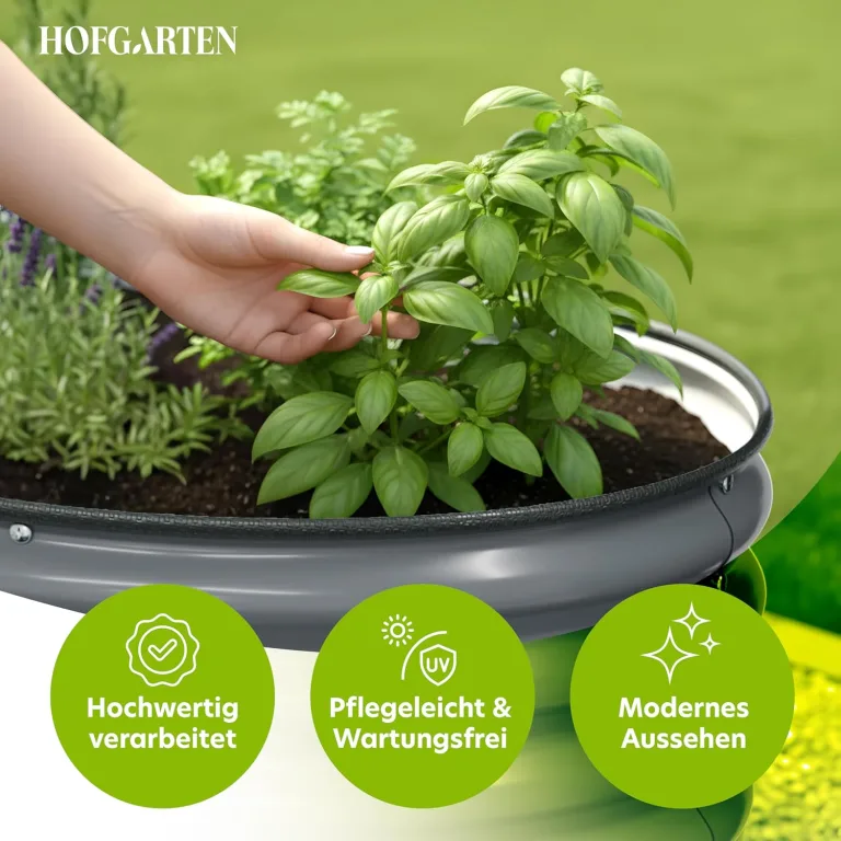 Hochbeet Metall 260x80x78 cm I Gartenbeet aus verzinktem Stahl I Pflanzbeet wetterfest & rostfrei I Ovales Gemüsebeet für Garten & Terasse I Hochbeet Bausatz ohne Boden (Anthrazit) – Bild 6