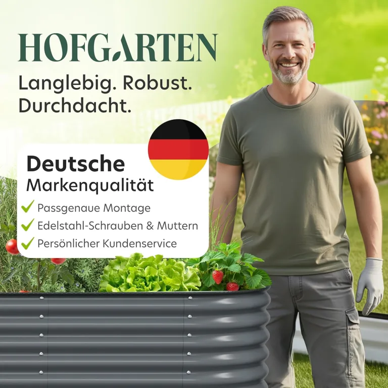 Hochbeet Metall 260x80x78 cm I Gartenbeet aus verzinktem Stahl I Pflanzbeet wetterfest & rostfrei I Ovales Gemüsebeet für Garten & Terasse I Hochbeet Bausatz ohne Boden (Anthrazit) – Bild 8