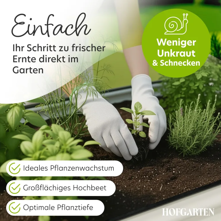 HOFGARTEN Hochbeet Metall 200x80x78 cm - Hochwertiges Gartenbeet aus Zn-Al-Mg Stahl - wetterfest & rostgeschützt - Ergonomisches Gärtnern - Modell QuickGrow XL (Cremeweiß) – Bild 5