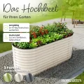 HOFGARTEN Hochbeet Metall 200x80x78 cm - Hochwertiges Gartenbeet aus Zn-Al-Mg Stahl - wetterfest & rostgeschützt - Ergonomisches Gärtnern - Modell QuickGrow XL (Cremeweiß) - Thumbnail 2