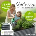 Hochbeet Metall 200x80x78 cm I Gartenbeet aus verzinktem Stahl I Pflanzbeet wetterfest & rostfrei I Ovales Gemüsebeet für Garten & Terasse I Hochbeet Bausatz ohne Boden (Anthrazit) - Thumbnail 7