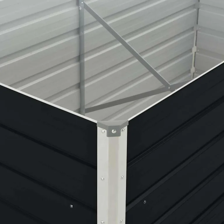 Hochbeet Metall Premium hochbeet Balkon oder Garten Pflanzkasten Hochbeete-Kit Kräuterbeet Balkon Hochbeet Hochbeete für Garten 160 x 80 x 45 cm Verzinkter Anthrazit – Bild 5