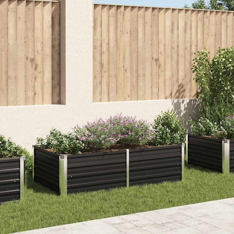 Hochbeet Metall Premium hochbeet Balkon oder Garten Pflanzkasten Hochbeete-Kit Kräuterbeet Balkon Hochbeet Hochbeete für Garten 160 x 80 x 45 cm Verzinkter Anthrazit – Bild 1