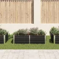 Hochbeet Metall Premium hochbeet Balkon oder Garten Pflanzkasten Hochbeete-Kit Kräuterbeet Balkon Hochbeet Hochbeete für Garten 160 x 80 x 45 cm Verzinkter Anthrazit - Thumbnail 3