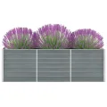 Pflanzenbeet Wetterfestes Stahlblech Hochbeet für Gemüse Erhöhte Extragroße Gemüsebeet Frühbeet Gartenbeet Pflanzkübel Blumenkasten für Garten Stahl 240x40x77 cm Grau - Thumbnail 2