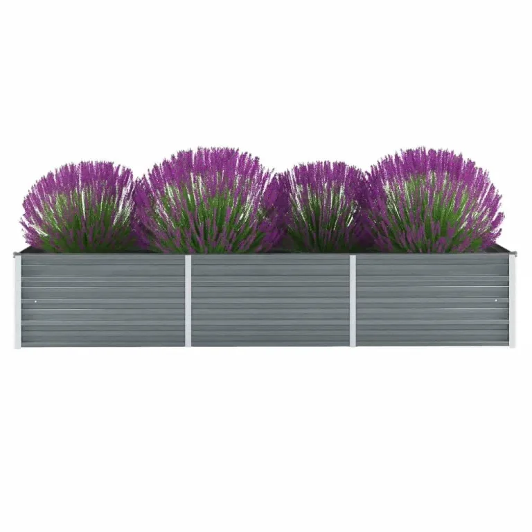Garten-Hochbeet Wetterfestes Stahlblech Hochbeet für Gemüse Erhöhte Extragroße Gemüsebeet Frühbeet Gartenbeet Pflanzkübel Blumenkasten für Garten Stahl 240x80x45 cm Grau – Bild 1