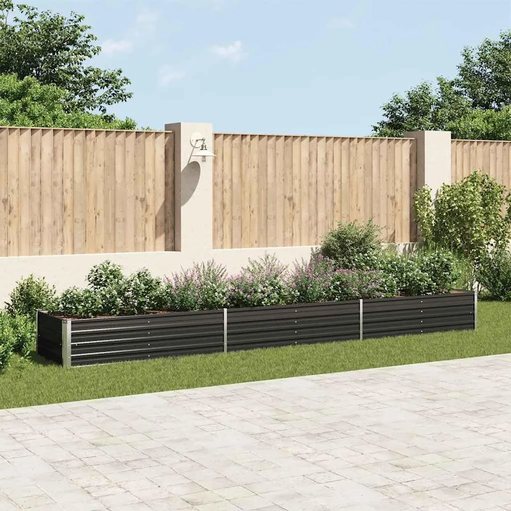Hochbeet Metall Premium hochbeet Balkon oder Garten Pflanzkasten Hochbeete-Kit Kräuterbeet Balkon Hochbeet Hochbeete für Garten Stahl 480x80x45 cm Anthrazit - Bild 1