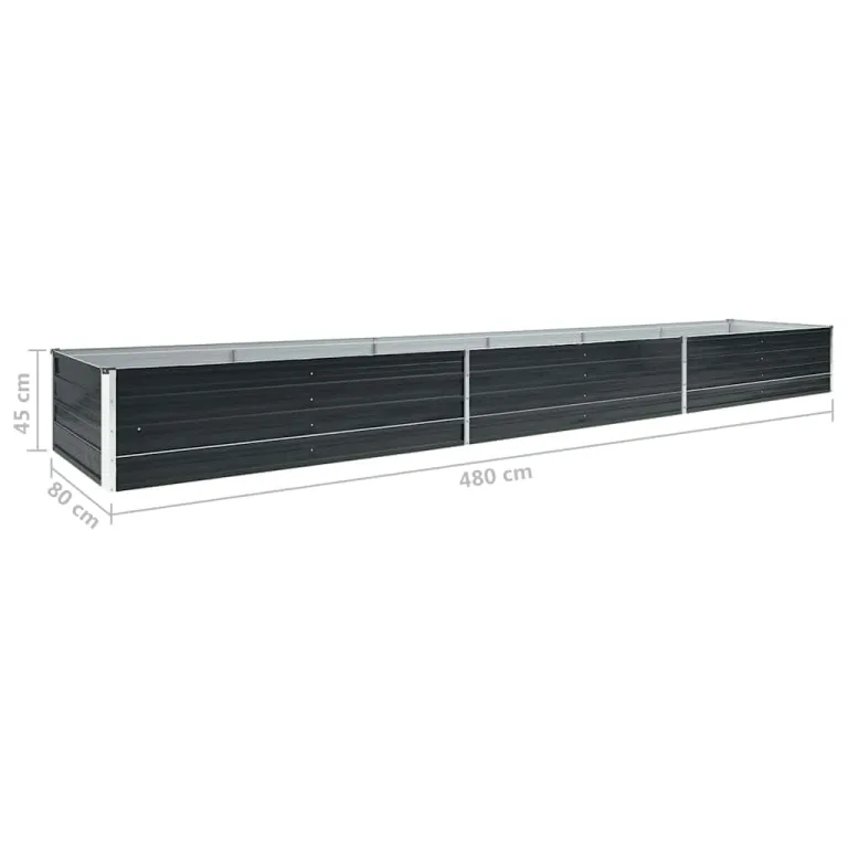 Hochbeet Metall Premium hochbeet Balkon oder Garten Pflanzkasten Hochbeete-Kit Kräuterbeet Balkon Hochbeet Hochbeete für Garten Stahl 480x80x45 cm Anthrazit – Bild 7