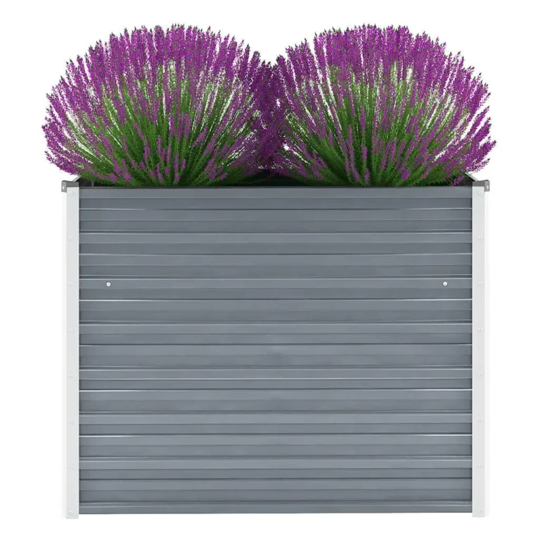 Hochbeet aus Metall Modulares Hochbeete-Kit Rostfreie Hochbeete für Garten aus Premium Zn-Al-Mg Stahl Hoch Gemüsebeet Verzinkter 100x40x77 cm Grau – Bild 1