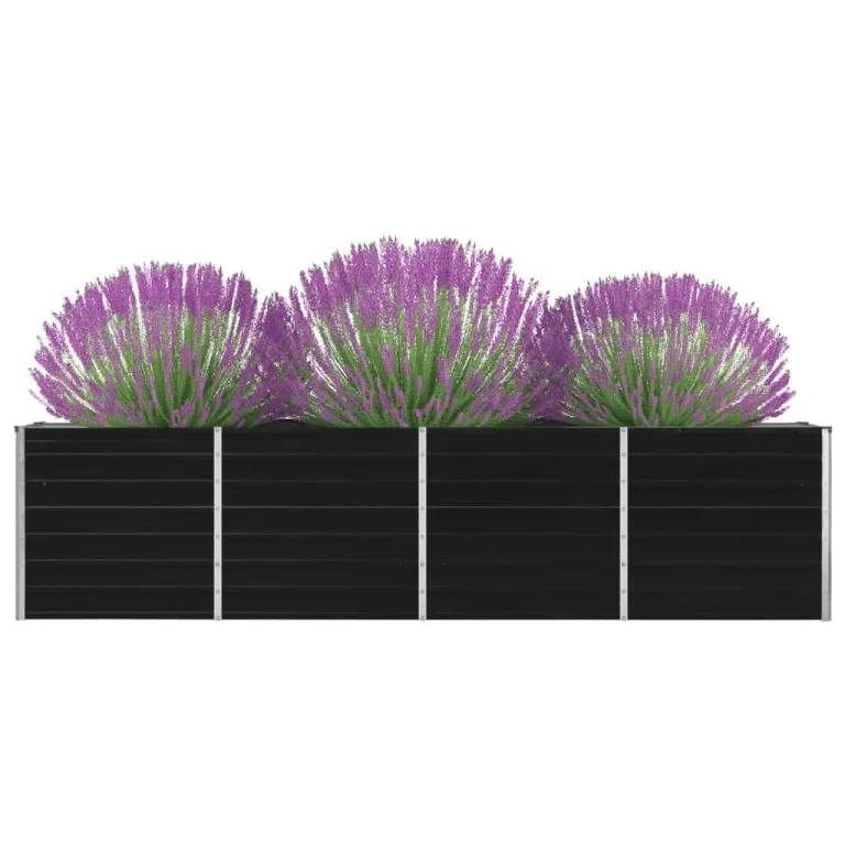 Hochbeet Metall Premium hochbeet Balkon oder Garten Pflanzkasten Hochbeete-Kit Kräuterbeet Balkon Hochbeet Hochbeete für Garten 320 x 40 x 77 cm Stahl Anthrazit – Bild 4